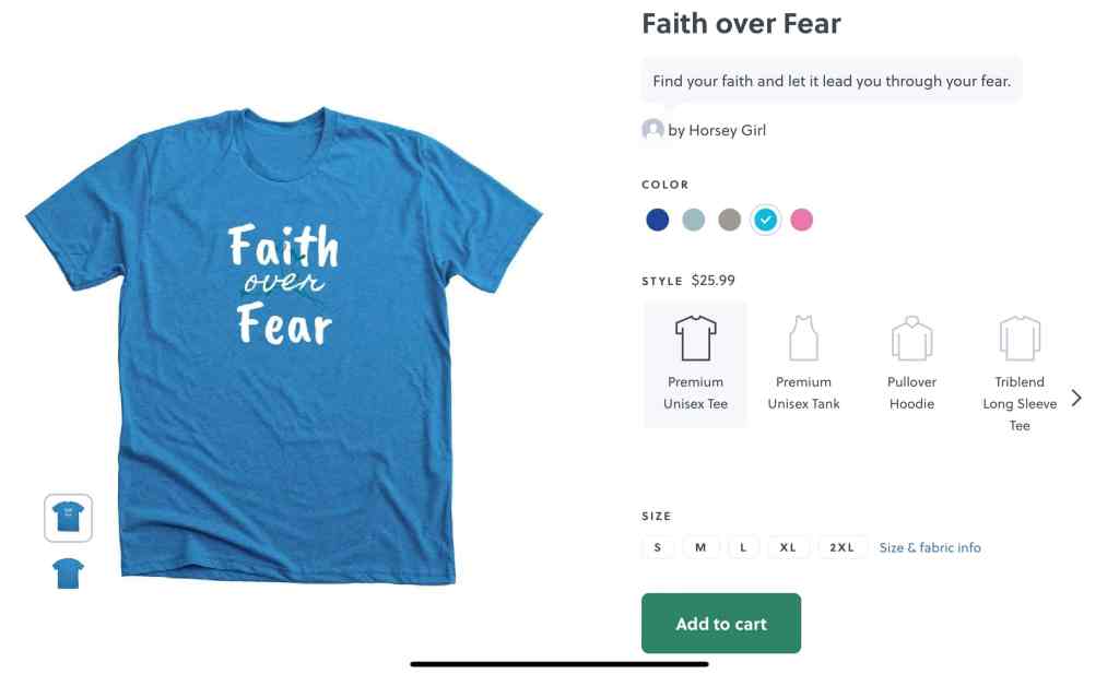 Faith over fear limited run t-shirts